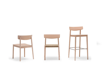 SMART BQ0637 - High wooden stool with back by Andreu World - view 3